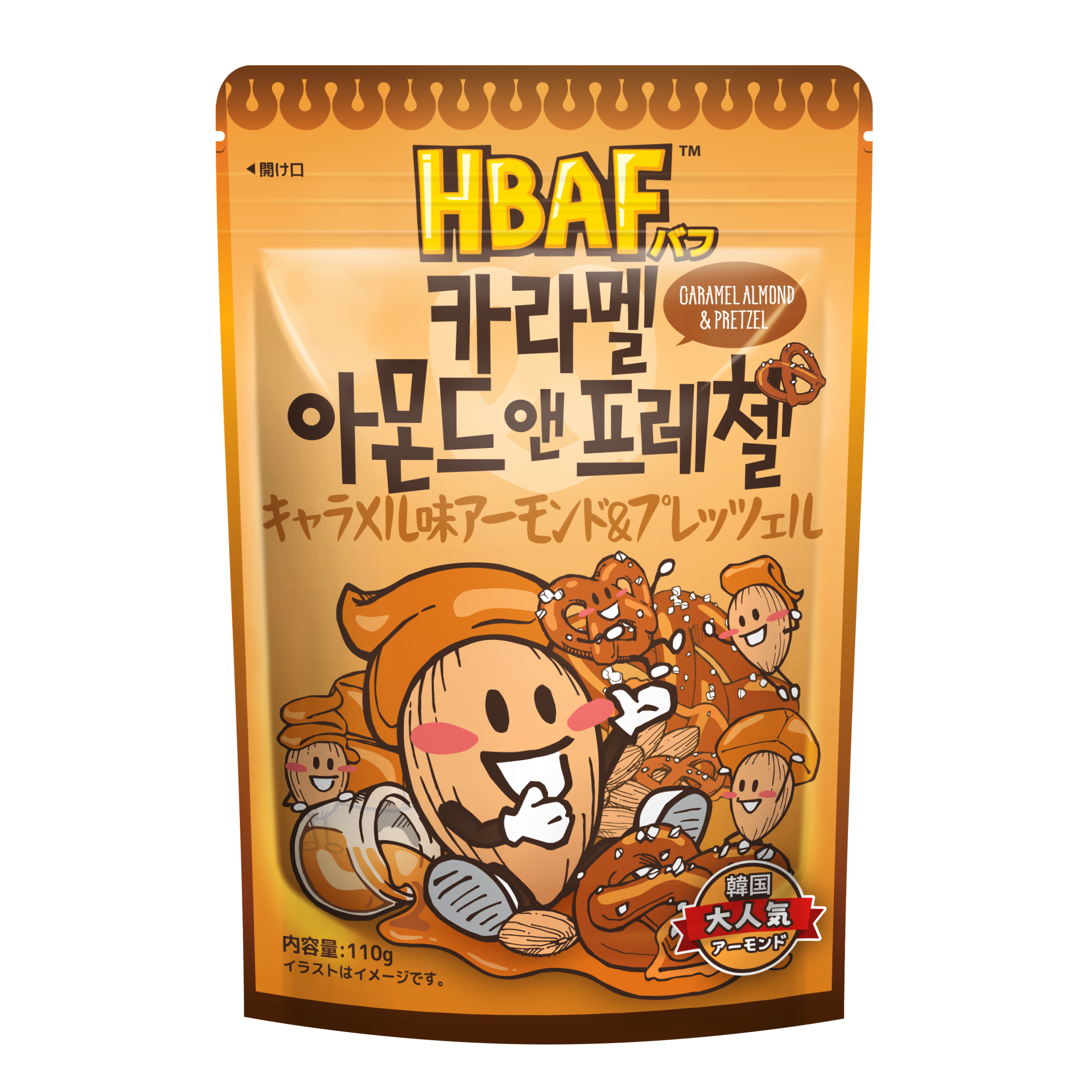 HBAF キャラメル味アーモンド＆プレッツェル 110g